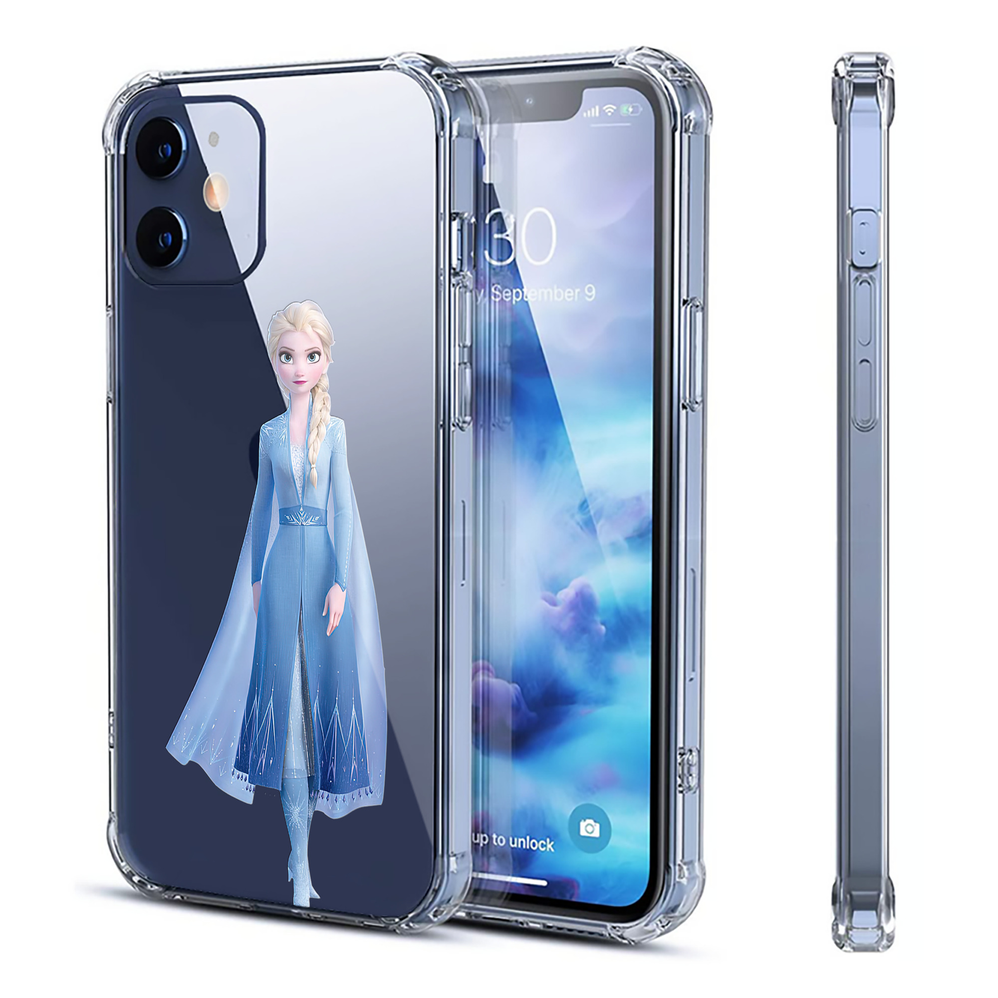 （画像用） アナと雪の女王 アンナ エルサ Frozen Anna Elsa 【iPhone 12シリーズ対応】透明スマホケース（クリアソフトケース）
